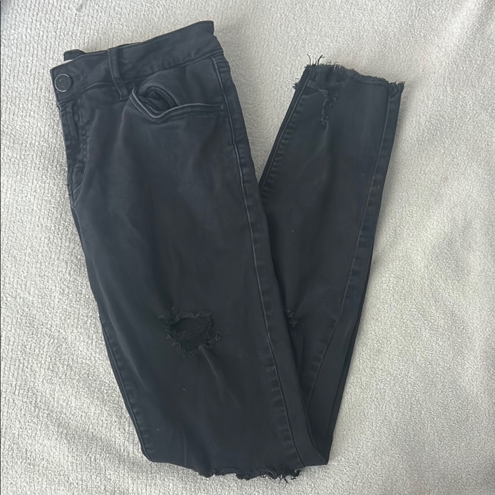 Refuge Black Distressed Skinny Jeans